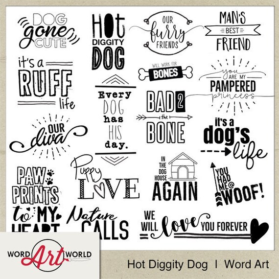 Digital And Printable Overlay Word Set Art Instant Download Etsy