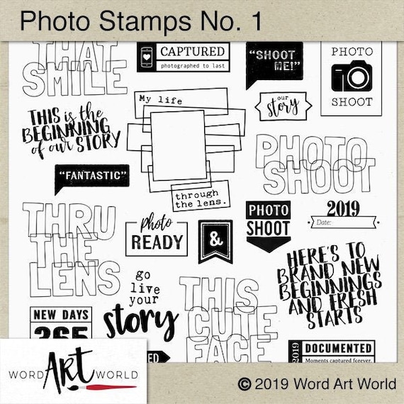 Digital and Printable Overlay Word Art Set - Instant Download - Photography Clip Art - Stamps - PNG - Scrapbooking - Personal Use