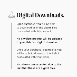 K&ouml;nnte beinhalten: Informationen zum digitalen Download. Nach dem Kauf k&ouml;nnen Sie alle digitalen Dateien herunterladen, die mit diesem Produkt verbunden sind. Es wird kein physisches Produkt an Sie versandt; dies ist ein digitaler Download. Sobald Ihr Kauf abgeschlossen ist, k&ouml;nnen Sie die Datei(en) herunterladen, die mit Ihrer Bestellung verbunden sind. Aufgrund der Tatsache, dass es sich um digitale Dateien handelt, werden keine R&uuml;ckgaben akzeptiert.