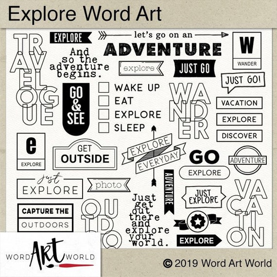 Digital and Printable Overlay Word Art Set Instant Download | Etsy