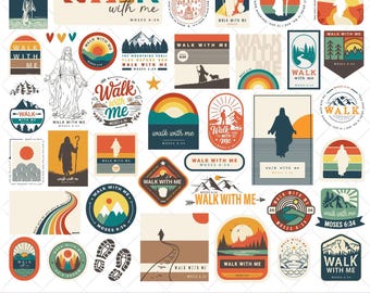 2026 "Geh mit mir" LDS Jugend Thema SVG | Clipart-Set Bundle | Retro druckbare Aufkleber |  PNG | Mormone | Persönliche Nutzung