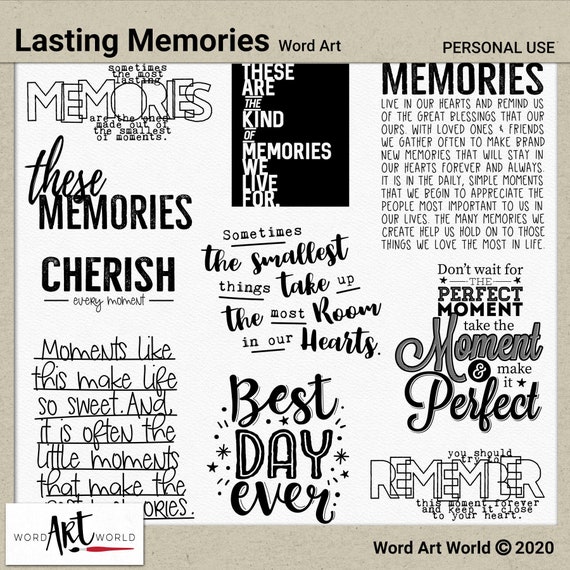 Digital and Printable Overlay Word Art Set Instant Download - Etsy
