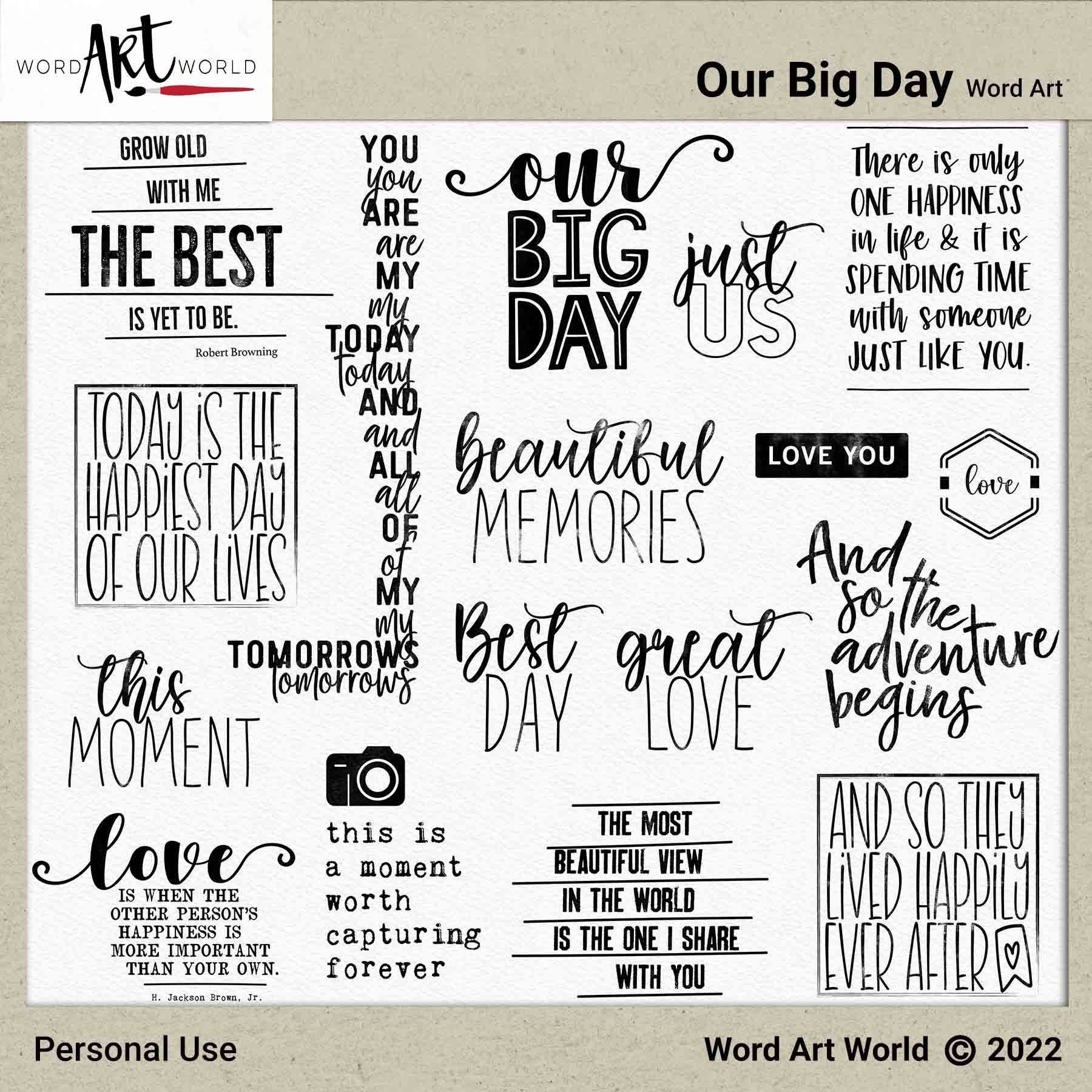 Digital and Printable Overlay Word Art Set Instant Download - Etsy