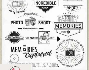 Digital and Printable Overlay Word Art Set - Instant Download - Photo Shoot - Photography Overlays - PNG Images - Scrapbooking