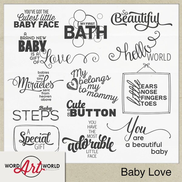 Digital And Printable Overlay Word Art Set Instant Download Etsy