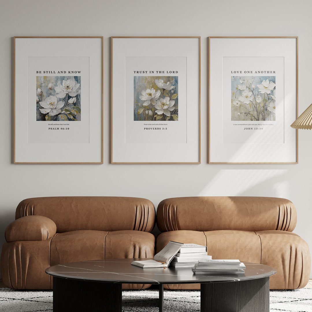 Printable Wall Art Set of 3 Christian Scriptures, Bible Verses, Home ...
