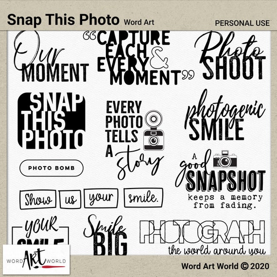 Digital And Printable Overlay Word Art Set Instant Download Etsy