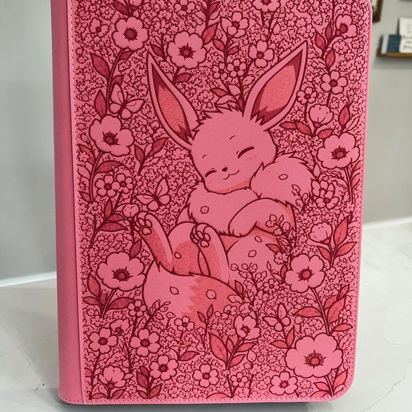 Eevee Card Binder – Laser Engraved Sleeping Meadow Design