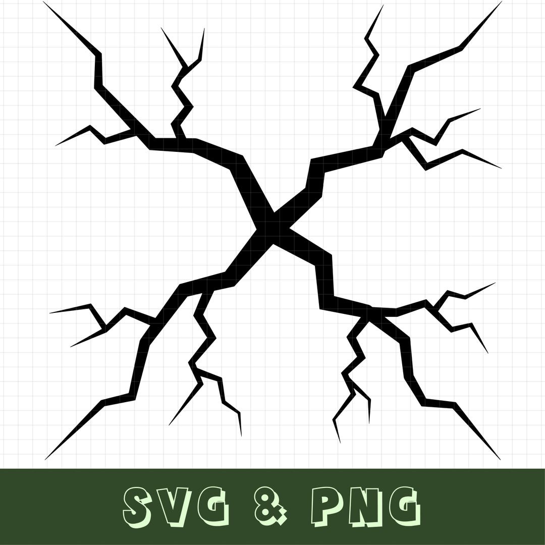 Crumbling Svg Crack SVG, PNG, Fracture Pattern Svg, Broken Wall Svg,lightning Crack ...