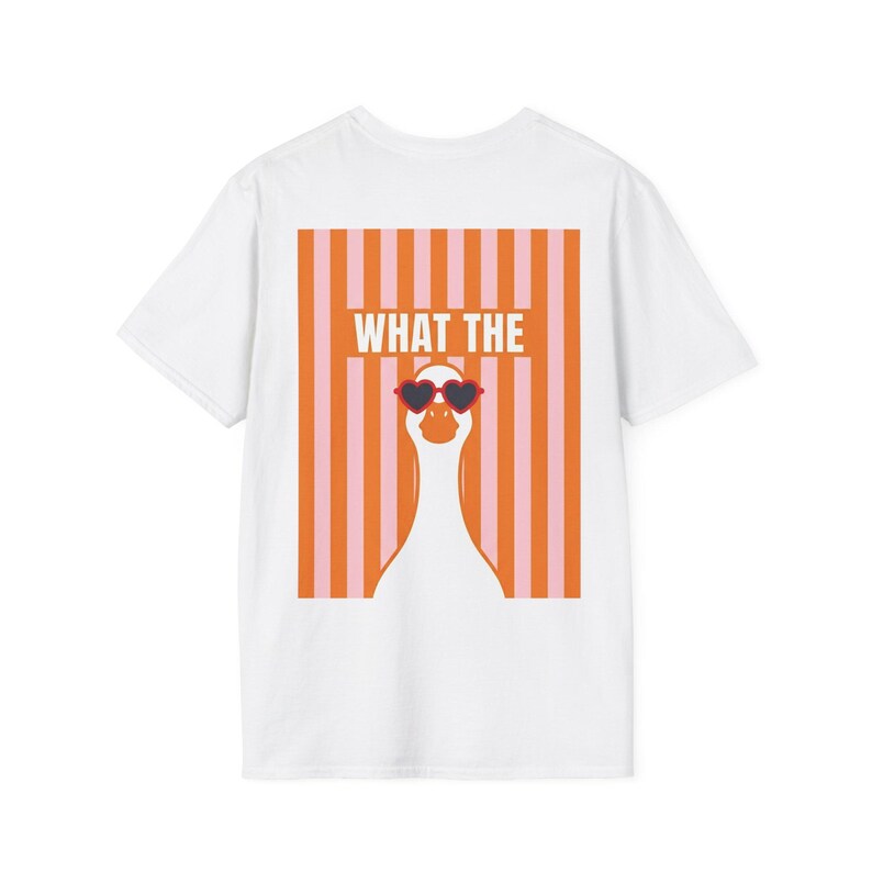 What The Duck Shirt, Funny Summer Tee, Retro Duck Sunglasses T-Shirt, Silly Goose Graphic Tee, Cute Striped Beach Shirt image 2