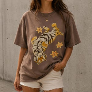 Lazy Tiger Shirt | Cute Sleeping Tiger T-Shirt | Vintage Animal Graphic Tee | Cozy Cat Lover Shirt | Comfort Colors 1717 Unisex Tee Gift image 2