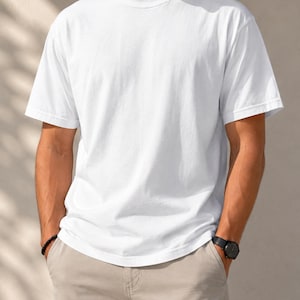 Unisex-Baumwoll-T-Shirt | Weiches, lässiges Rundhals-T-Shirt | Klassisches, minimalistisches Shirt | Baumwoll-T-Shirt mit Grafikprint für jeden Tag | Schwarz-Weiß-Edition