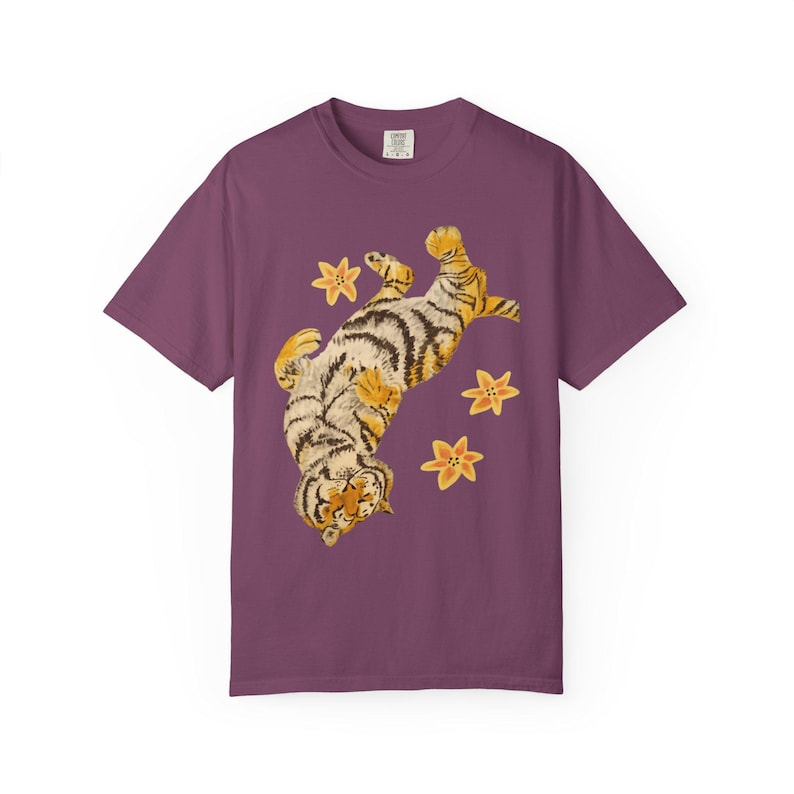 Lazy Tiger Shirt | Cute Sleeping Tiger T-Shirt | Vintage Animal Graphic Tee | Cozy Cat Lover Shirt | Comfort Colors 1717 Unisex Tee Gift image 10