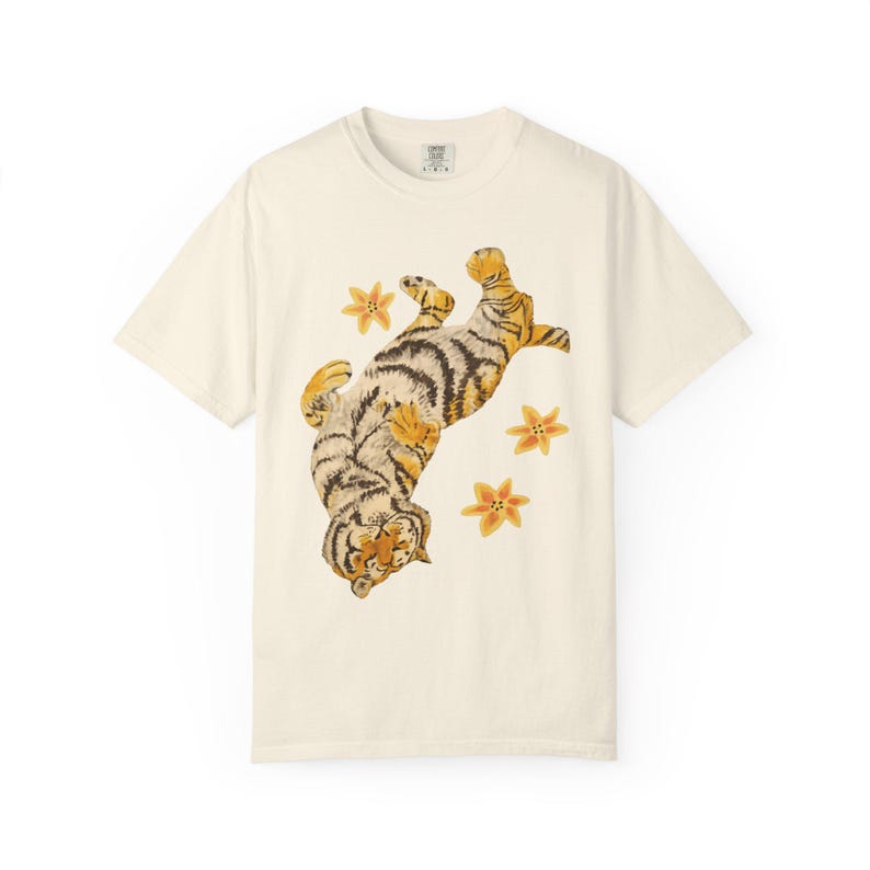 Lazy Tiger Shirt | Cute Sleeping Tiger T-Shirt | Vintage Animal Graphic Tee | Cozy Cat Lover Shirt | Comfort Colors 1717 Unisex Tee Gift image 5