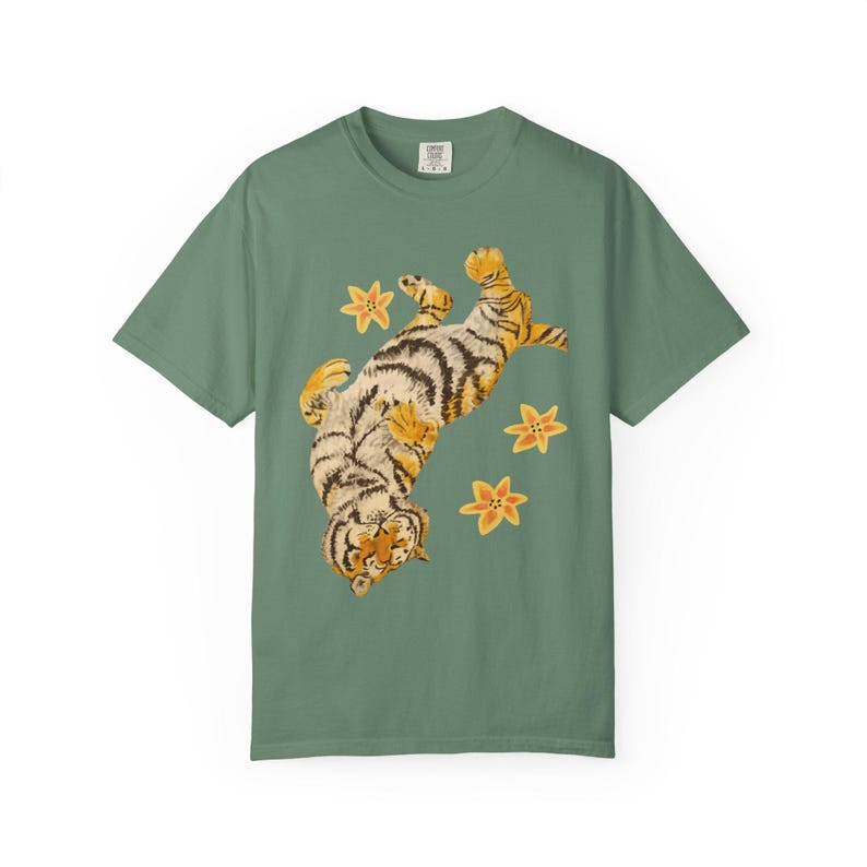 Lazy Tiger Shirt | Cute Sleeping Tiger T-Shirt | Vintage Animal Graphic Tee | Cozy Cat Lover Shirt | Comfort Colors 1717 Unisex Tee Gift image 7