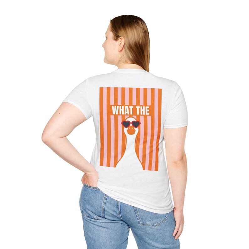 What The Duck Shirt, Funny Summer Tee, Retro Duck Sunglasses T-Shirt, Silly Goose Graphic Tee, Cute Striped Beach Shirt image 7
