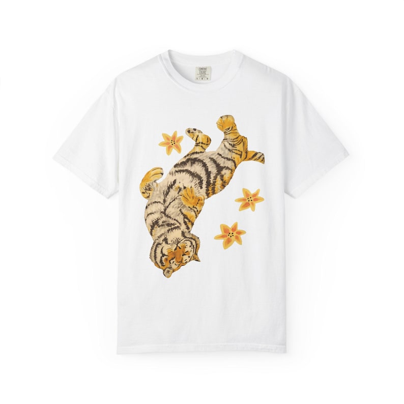 Lazy Tiger Shirt | Cute Sleeping Tiger T-Shirt | Vintage Animal Graphic Tee | Cozy Cat Lover Shirt | Comfort Colors 1717 Unisex Tee Gift image 4
