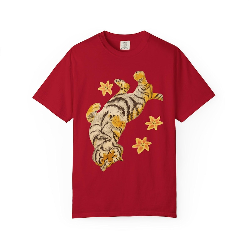 Lazy Tiger Shirt | Cute Sleeping Tiger T-Shirt | Vintage Animal Graphic Tee | Cozy Cat Lover Shirt | Comfort Colors 1717 Unisex Tee Gift image 11