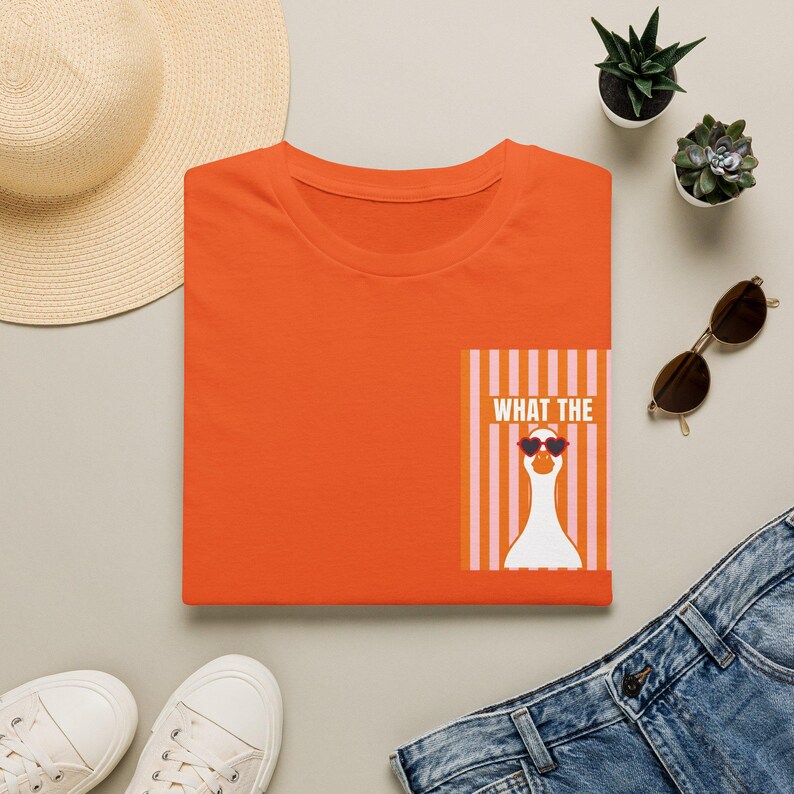 What The Duck Shirt, Funny Summer Tee, Retro Duck Sunglasses T-Shirt, Silly Goose Graphic Tee, Cute Striped Beach Shirt image 14