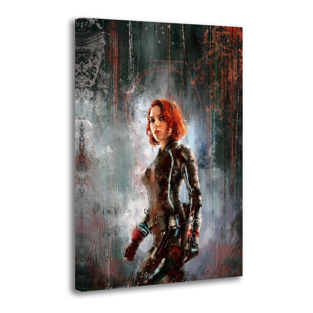 Black Widow Red Halo Painting on Canvas Wall Art Poster Picture Print ...