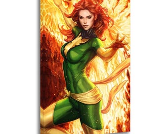 Cuadro de Jean Grey, Fénix Oscura, sobre lienzo, póster decorativo para pared, ideal para sala de estar o decoración del hogar.