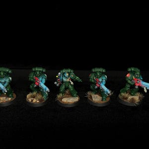 Dark Angels Primaris Hellblasters squad painted Warhammer 40k