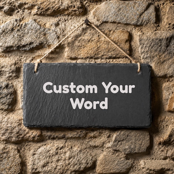 Engraved Slate House Sign, Rustic Rectangle Notice Board, Custom Farmhouse Door Plaque, New Home Decor Gift