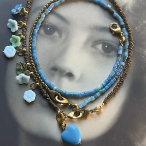 Convertible Java Bead Necklace with African Sandcast Beads & Old Glass Flowers