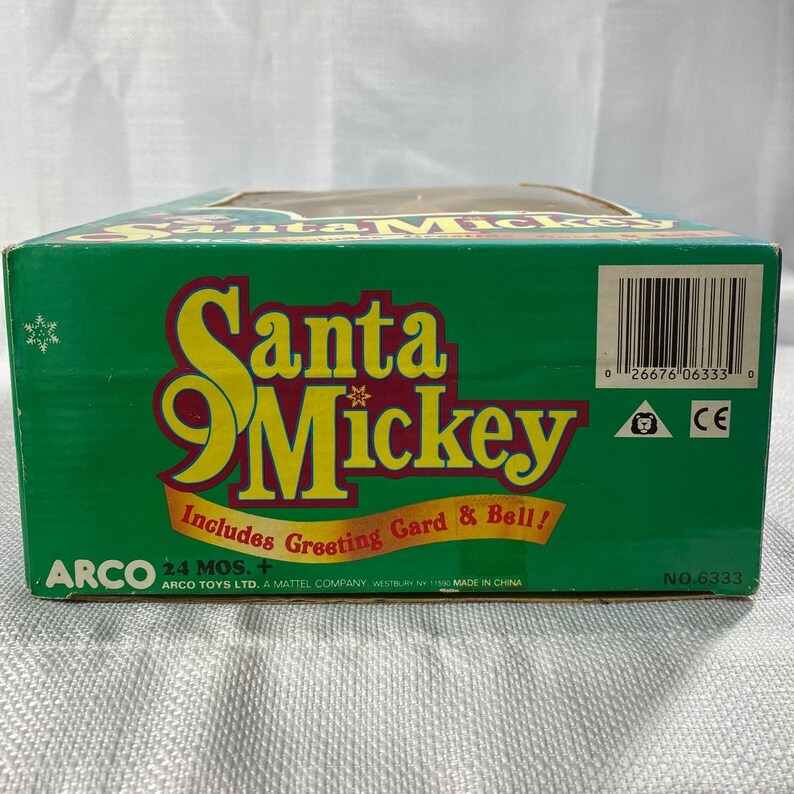 Vintage Santa Mickey Mouse Fully Poseable Figure Arco Toys Mattel 6333 Boxed image 2