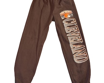Vintage 1994 Cleveland Browns Sweatpants Mens Medium Trench Brown NFL Joggers