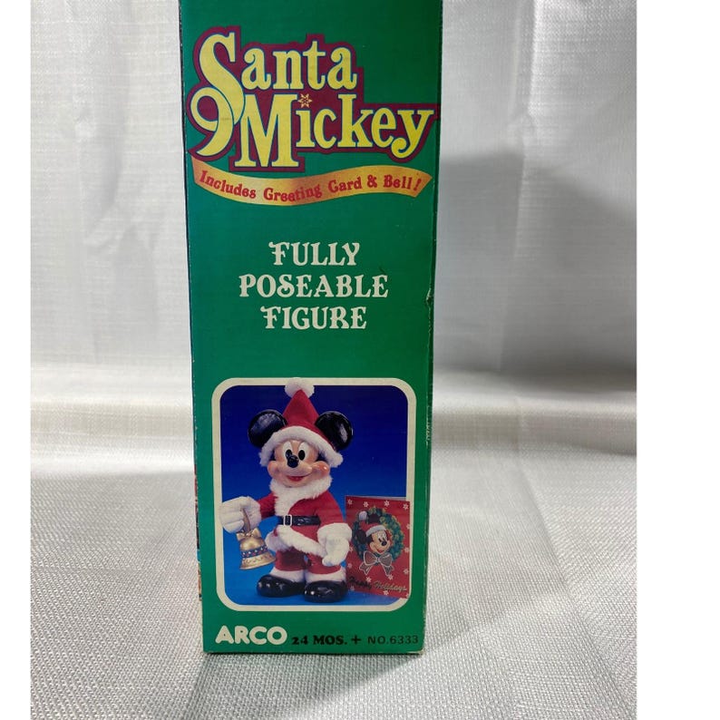 Vintage Santa Mickey Mouse Fully Poseable Figure Arco Toys Mattel 6333 Boxed image 3