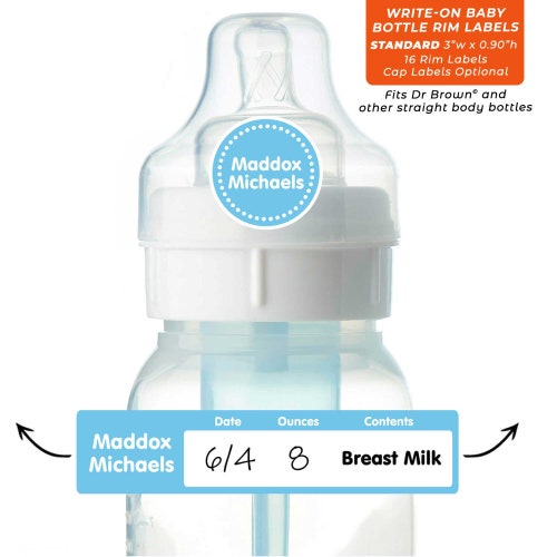 Baby Bottle Name Labels Writeon Standard fits Dr. Brown® Etsy
