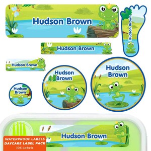Daycare Label Pack, Name Labels for Daycare, Frog Prince