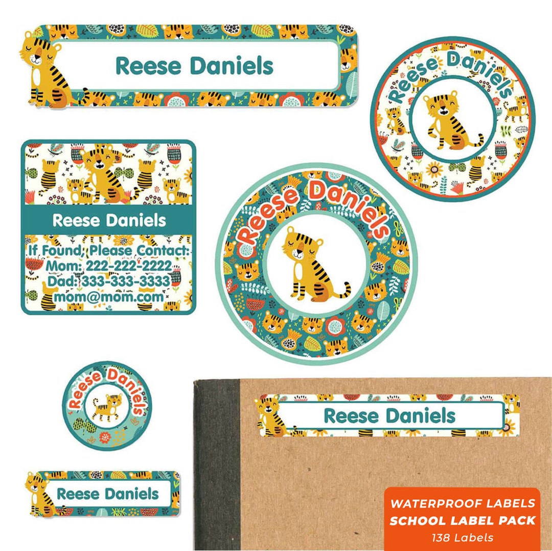 School Name Label Pack, Tigers - Etsy