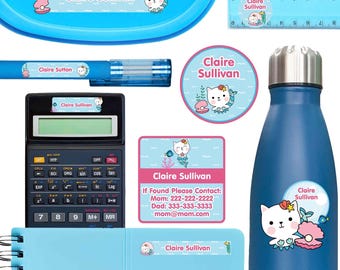 Waterproof School Labels Pack | Name Stickers for Kids, Lunch Boxes, Supplies