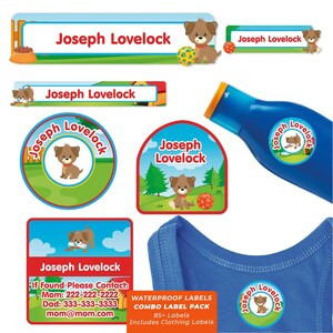 Camp Labels Pack with Camp Clothing Labels, Puppies  (Pick Breed)