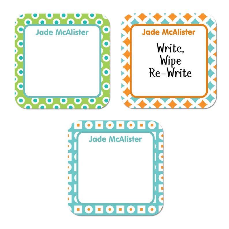 Modern Whimsee Write-On Labels 6 Sizes