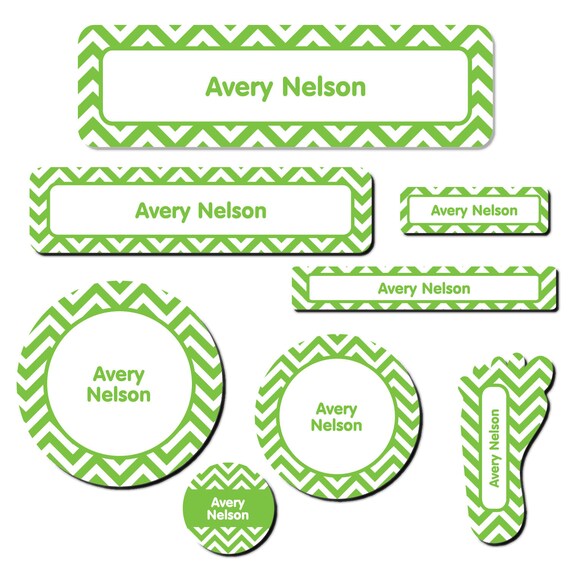 Daycare Name Label Pack Chevron 20 Colors Etsy