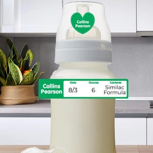 Baby Bottle Name Labels, Write-On, Standard - Solid (Fits Dr. Brown® and other straight body bottles)