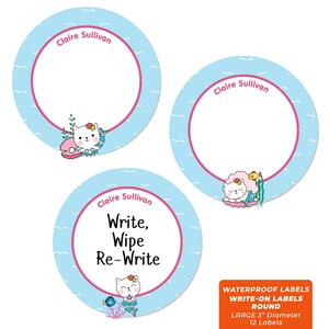Write-On Labels (6 Sizes), MeowMaids