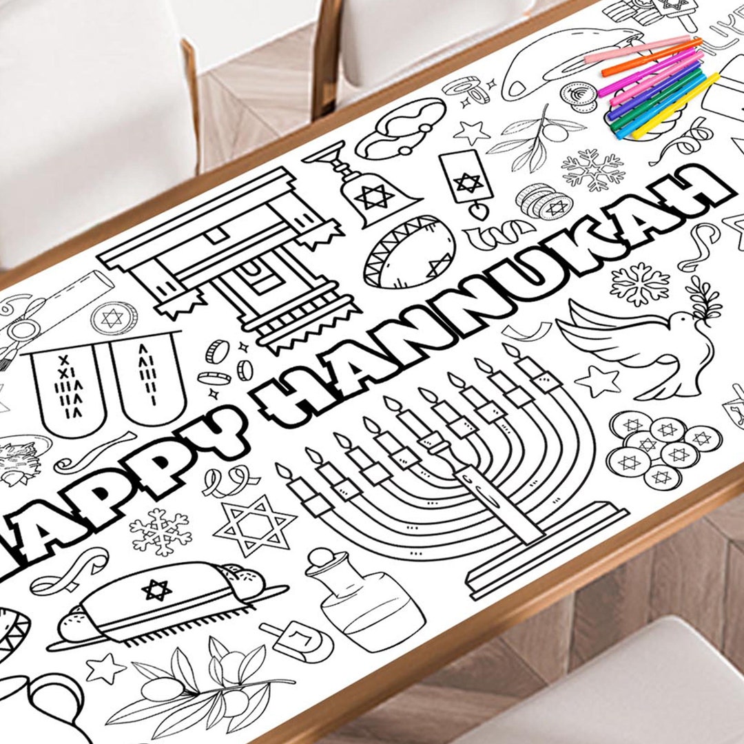 Hanukkah Giant Coloring Poster, Large Coloring Poster - Etsy