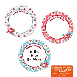Write-On Labels (6 Sizes), Roses
