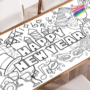 New Year&#39;s Giant Coloring Poster, Large Coloring Poster