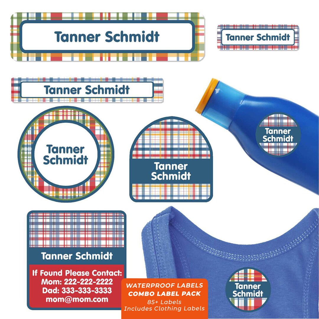Camp Labels Pack With Camp Clothing Labels, Perfectly Plaid - Etsy
