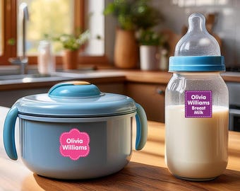 Baby Bottle Labels/Cap Labels, Solid (Waterproof)
