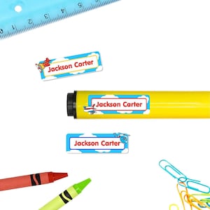 Rectangle Name Stickers (4 Sizes), Airplanes