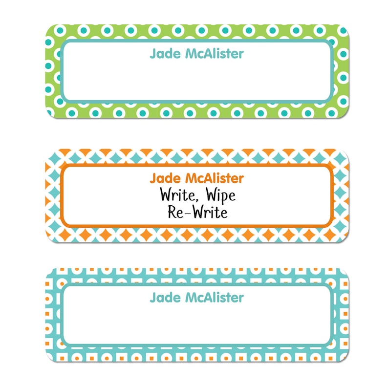 Modern Whimsee Write-On Labels 6 Sizes