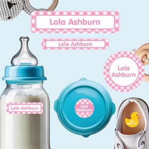 Baby Labels Pack, Baby Labels for Daycare, Gingham