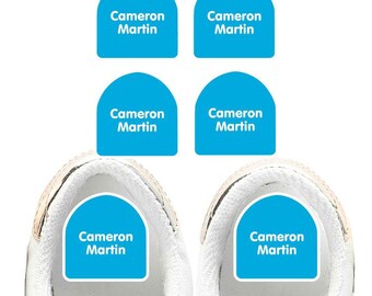 Etiquetas impermeables para zapatos infantiles / Etiquetas con forma de talón y pie (12 pares)