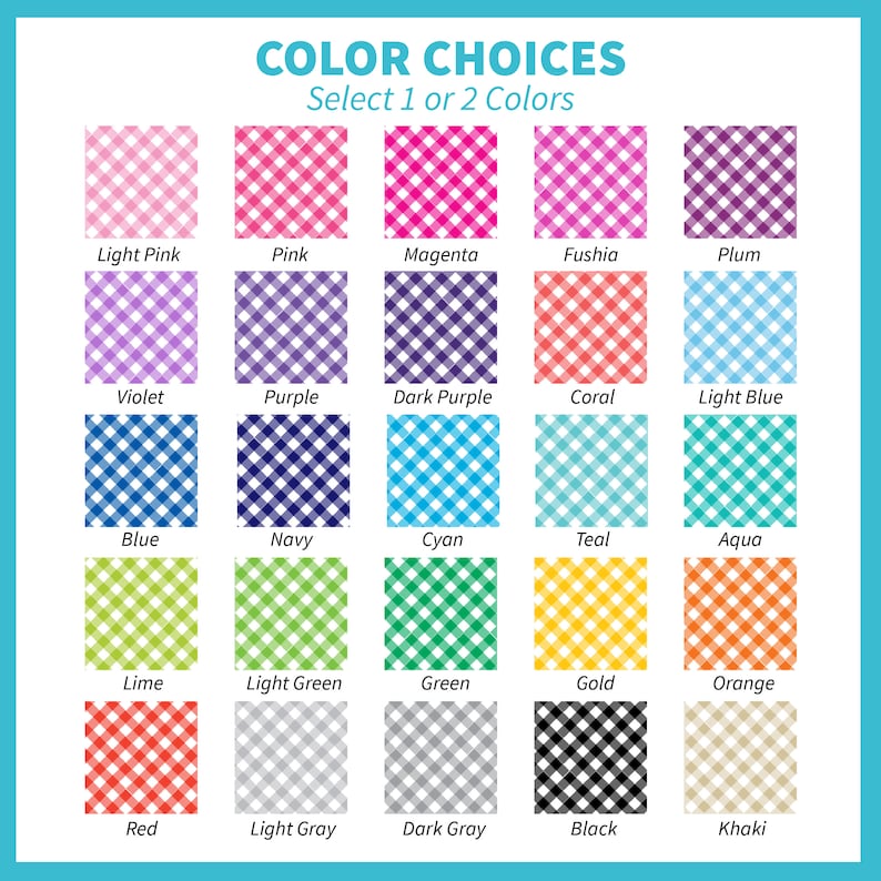 Daycare Name Label Pack Gingham 20+ Colors